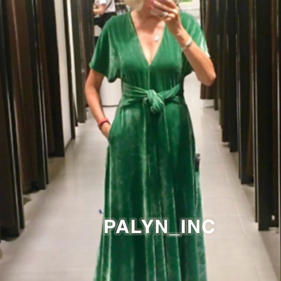 green velvet midi dress zara
